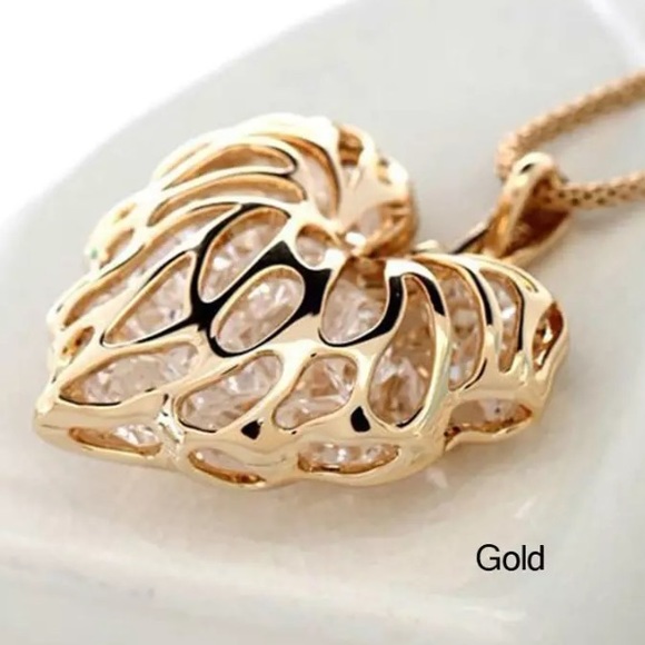 ๐๐๐ฒFIRMโBUNDLEโ4 DISCOUNT!๐LEAF HEART CAGED CZ - Picture 7 of 8